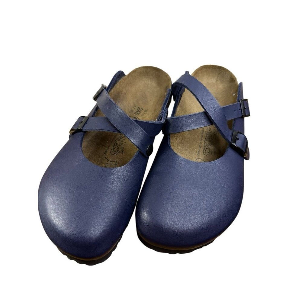 Birkenstock Navy Blue Mary Jane Clogs
